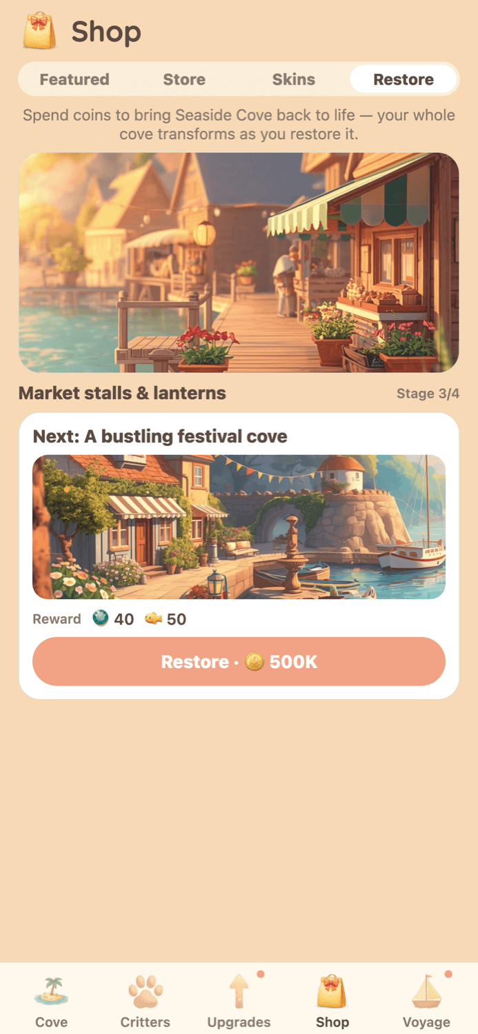 Critter Cove — Restore paradise