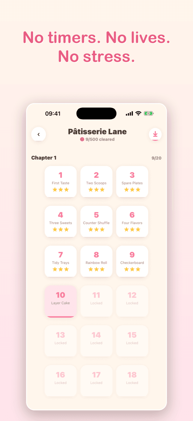 Sweet Stacks — No timers, no lives, no stress