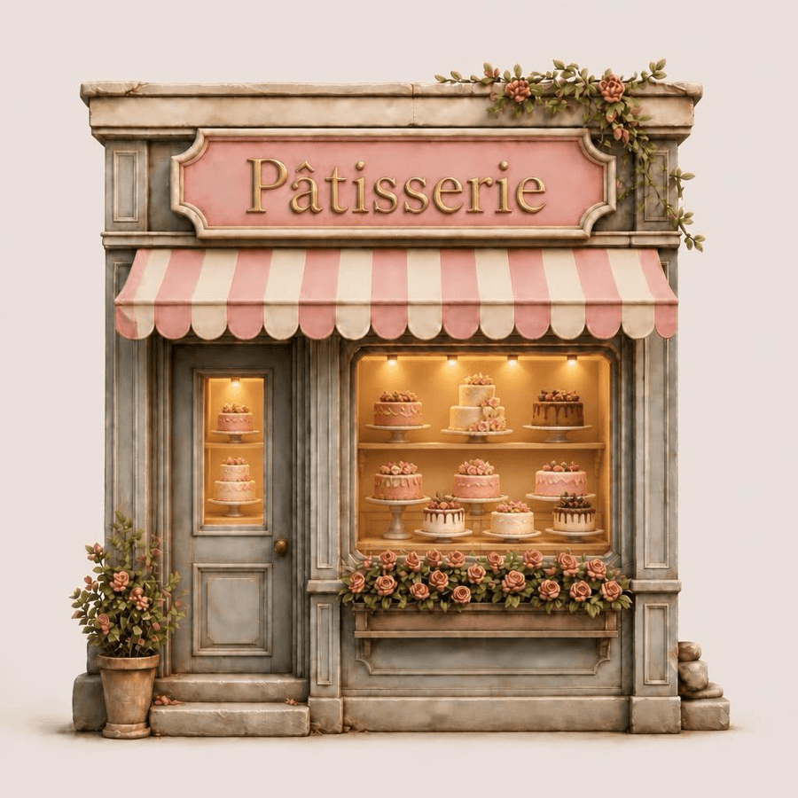Sweet Stacks — the restored Pâtisserie storefront